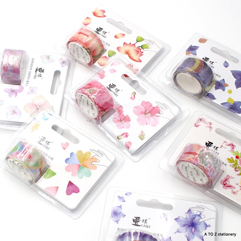 Cuộn Băng Keo Washi Hình Cánh Hoa Có Thể Tháo Rời Dùng Trang Trí Diy