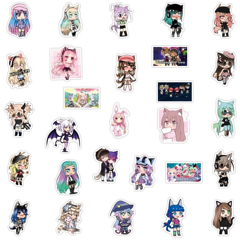 Bộ 50 Miếng Dán Chống Thấm Nước Hình gacha life