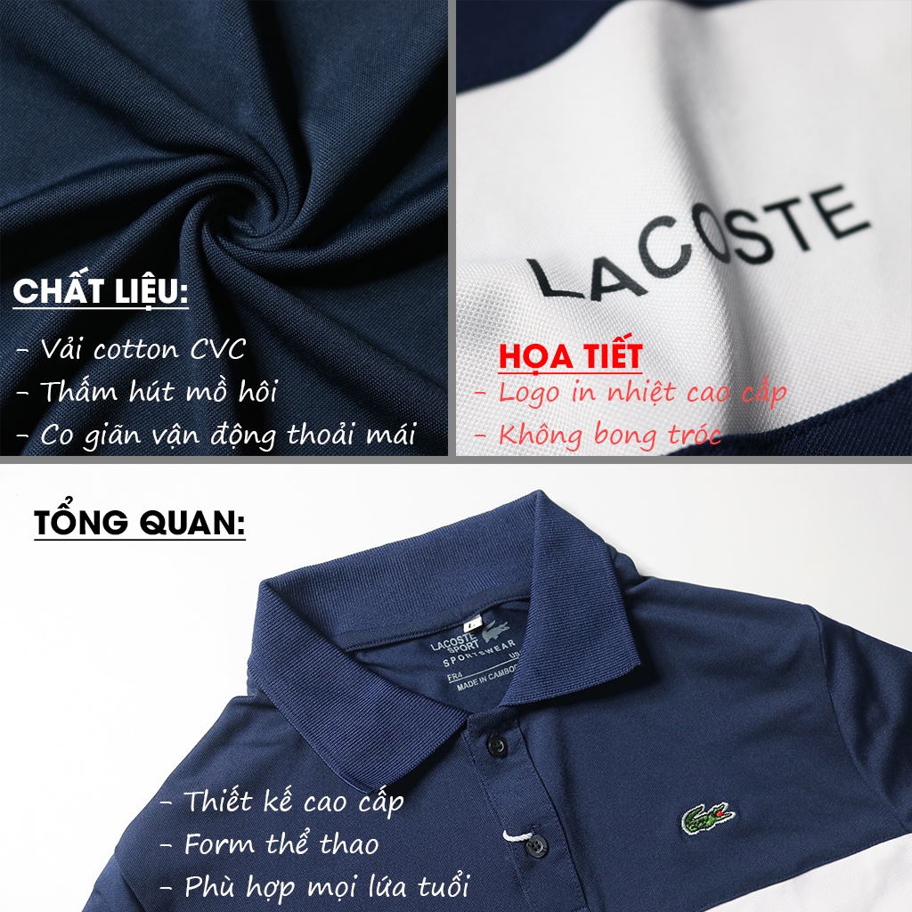 Bộ thể thao nam hè cổ bẻ - Đồ bộ nam chất cá sấu cotton cao cấp thời trang, chuẩn form, sang trọng