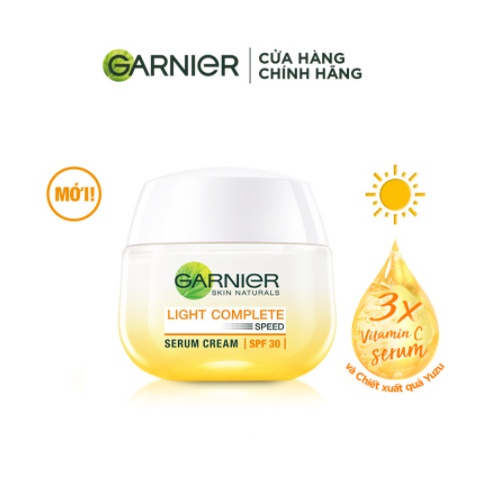 Kem Dưỡng Da Ban Ngày Garnier Light Complete Speed Whitening Serum Cream SPF30 PA+++