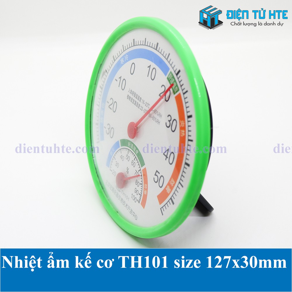 Nhiệt ẩm kế cơ TH101 size 127x30mm - đo nhiệt độ và độ ẩm