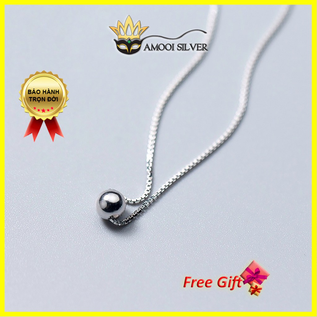 Dây chuyền choker bạc S925 1 viên bi - Amooi Silver AD58