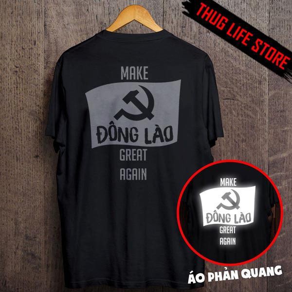 Áo phông phản quang Một màu M.G.A Đông Lào cờ búa liềm [inbox shop để chọn màu và chọn size lớn hơn]
