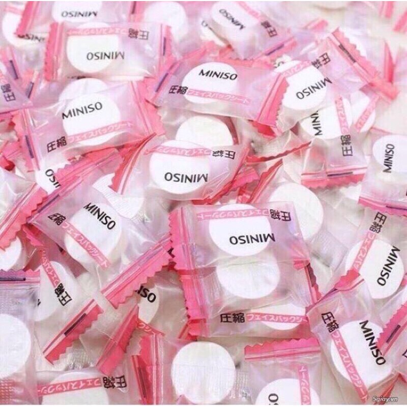 Túi 100 viên Mặt Nạ Giấy Nén miniso Nhật Bản siêu rẻ