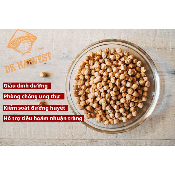 Hạt Đậu Gà Hữu Cơ Chickpeas DK HARVEST Nhập khẩu Nam Mỹ/ Ấn Độ 700g - tác dụng bổ sung khoáng chất