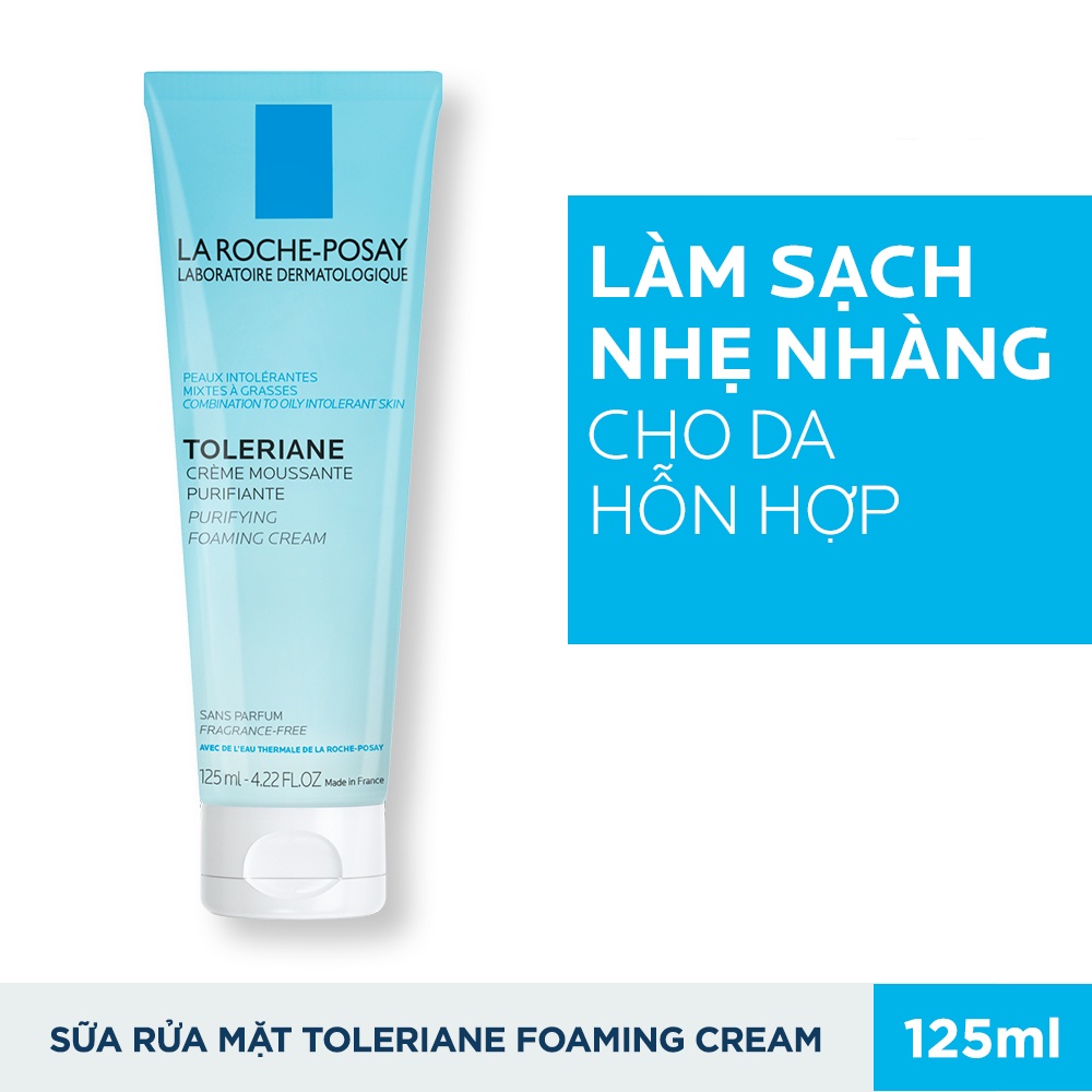 Sữa rửa mặt LA ROCHE POSAY , Sữa rửa mặt tạo bọt Toleriane Purifying Foaming Cream cho da nhạy cảm, kích ứng 50ml-125ml