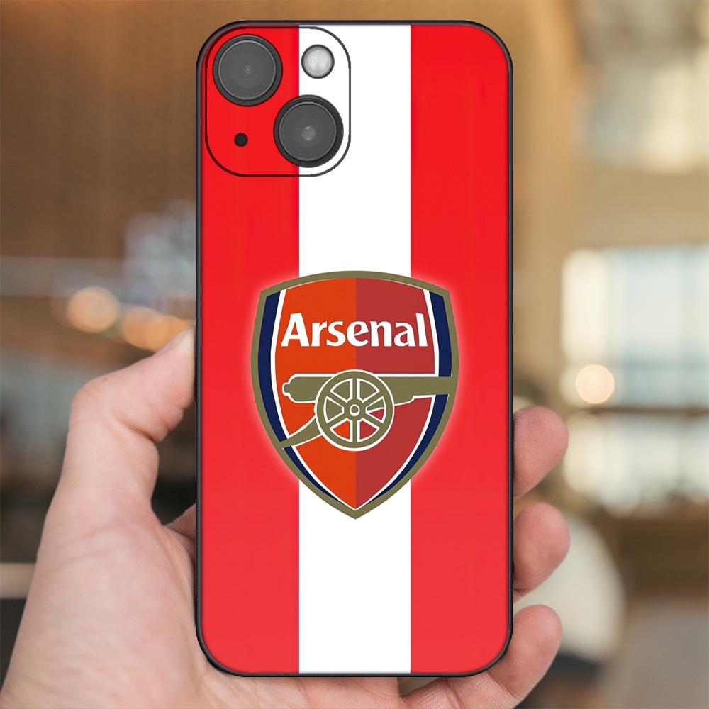 Ốp lưng iPhone 13 dẻo đen cạnh vuông in hình Arsenal FC