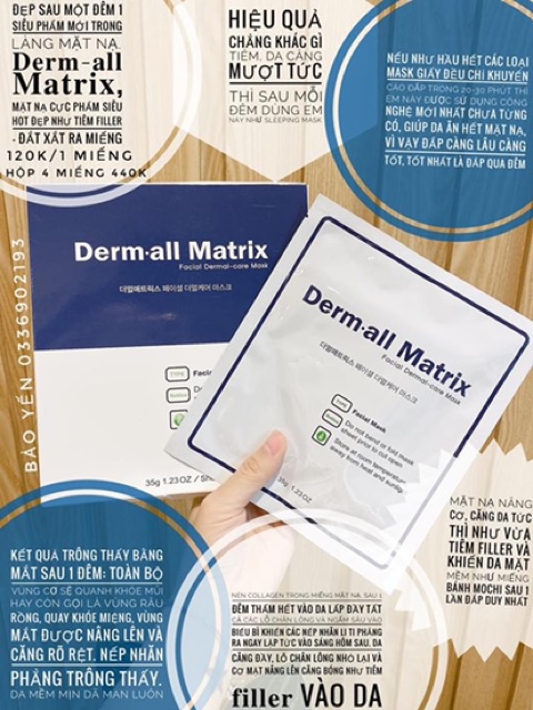 Mặt nạ ma thuật Derm all Matrix hộp 4 miếng Hàn Quốc