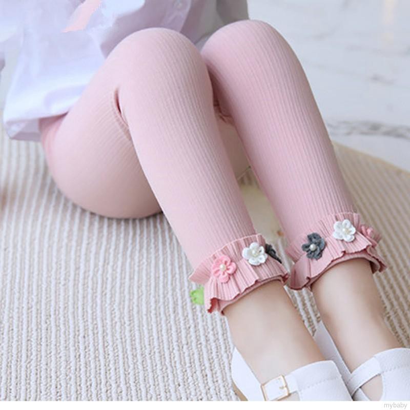 Quần Legging Co Dãn Với Họa Tiết In Hoa Dùng Cho Bé Gái