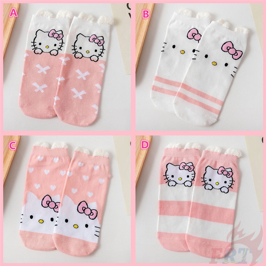 ❀ Vớ Hello Kitty ❀ 1 Đôi Tất Ngắn Thời Trang Hip Hop Đường Phố Unisex