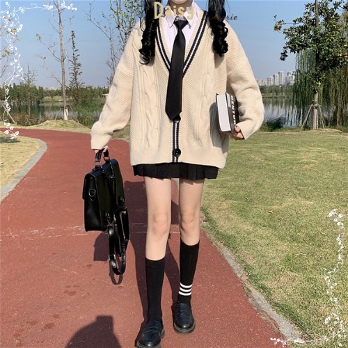 [ SP Tốt, Hỏa Tốc] Áo Khoác Cardigan Len Học Sinh Áo Len Dáng Dài Form Rộng Phong Cách Hàn Quốc - Mã AOL001