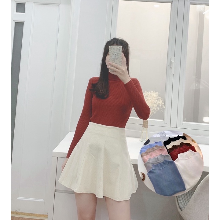 Áo cổ lọ gân nhuyễn