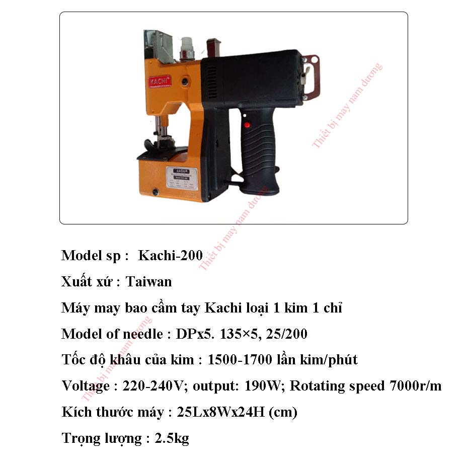 Máy may bao cầm tay KACHI GK9-200D đài loan khâu nhiều loại bao bì công nghiệp