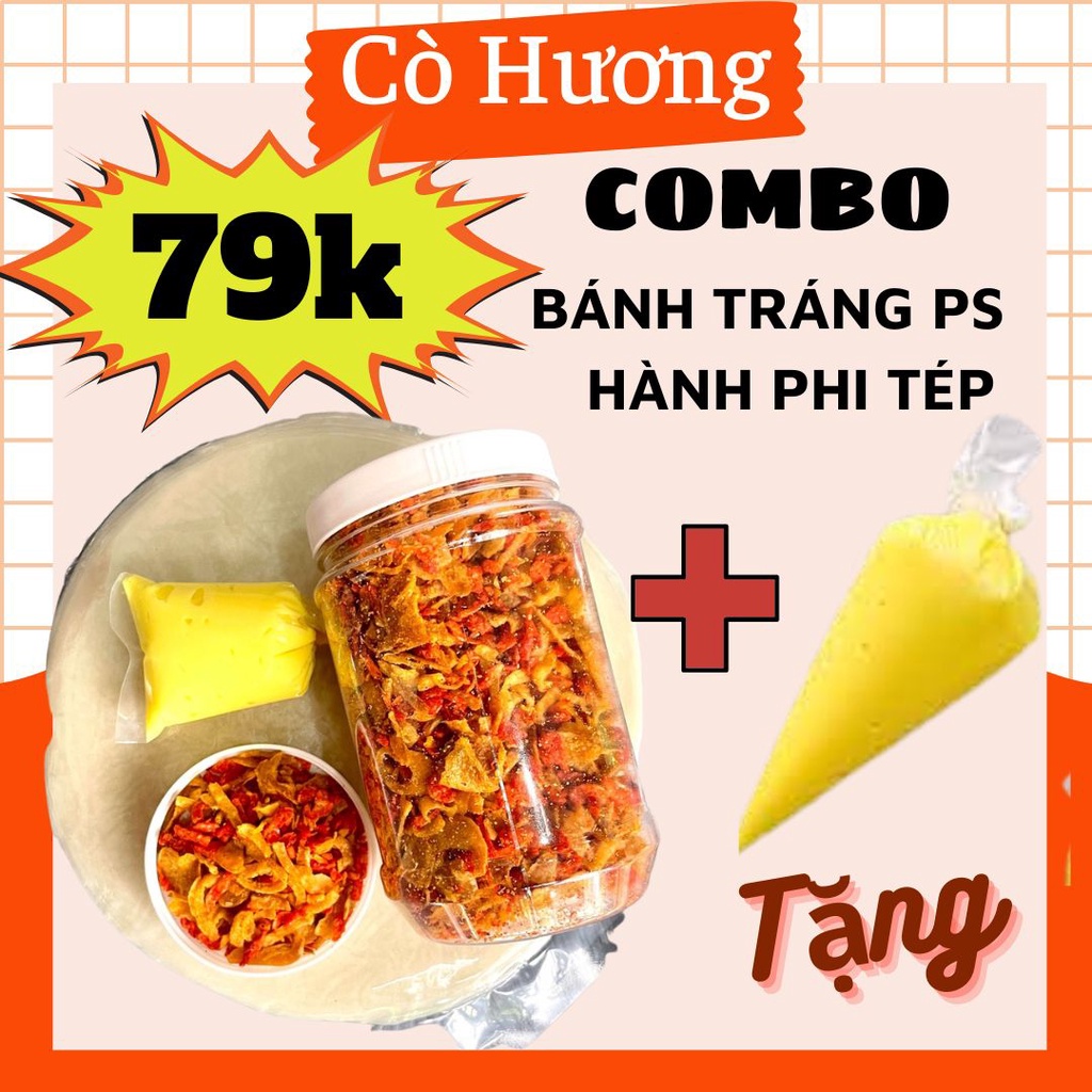 Combo Bánh Tráng Phơi Sương - Muối Tôm Hành Phi - (Tặng Kèm Bơ Béo)