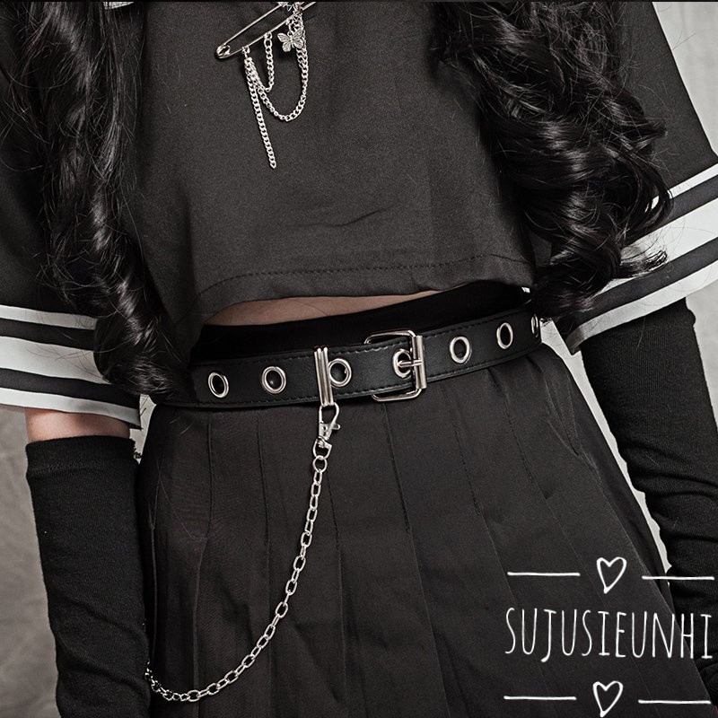 (2mẫu) Thắt lưng đục lỗ unisex loại dày dặn phối đồ cực chất