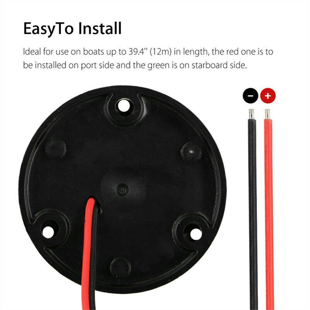 Set 1 / 2 Đèn LED Điều Hướng Bằng Thép Không Gỉ Họa Tiết Hoạt Hình Gắn Nơ Màu Xanh Lá / Đỏ Cho Tàu Thuyền