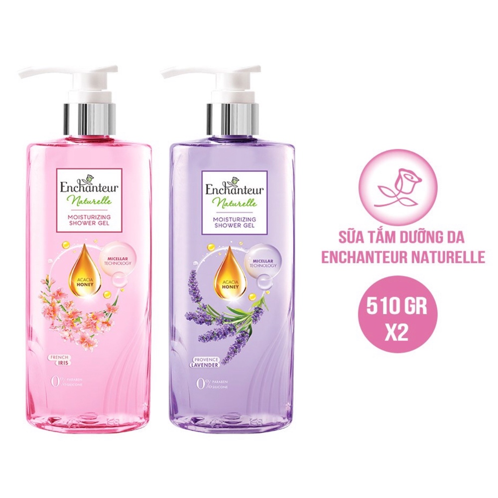 Combo 2 chai Sữa Tắm Dưỡng Da Hương Nước Hoa Enchanteur Naturelle 510g/chai