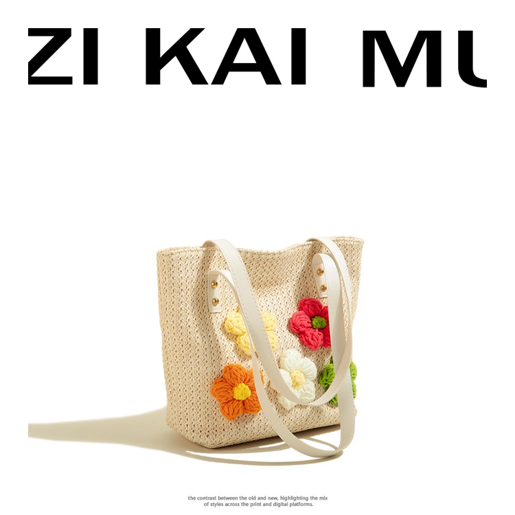 Hàng Mới Về Muzikai Túi Tote Đeo Một Bên Vai / Kẹp Nách Dệt Kết Cấu Cao Cấp Phong Cách Thời Trang Mới 2022