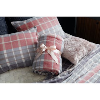 Bộ chăn Hàn Quốc Blanket lông cừu kẻ caro