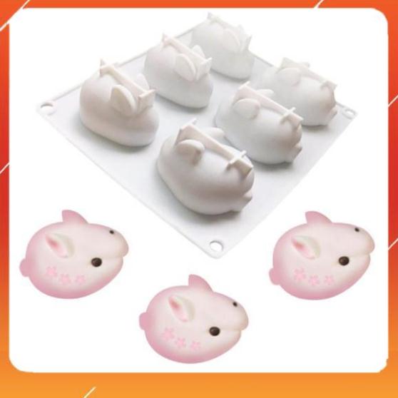 [Ảnh thật] Khuôn silicon hình 6 chú thỏ con xinh xắn