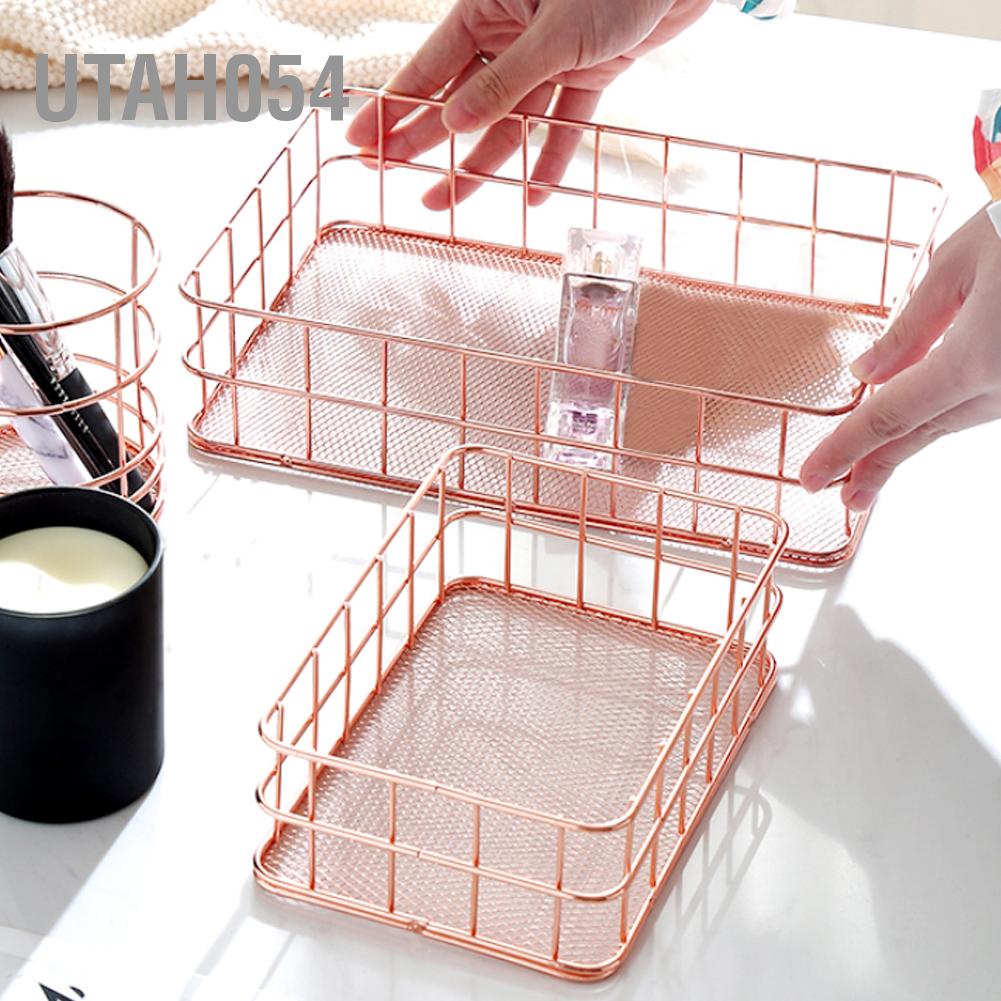 [Hàng Sẵn] Bộ 2 Giỏ Sắt Đựng Đồ Đa Năng để bàn cho Nhà bếp Phòng tắm【Utah054】