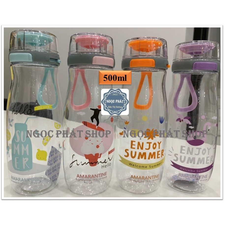 [CỰC CUTE] Bình uống nước nhựa ENJOY SUMMER 500ml
