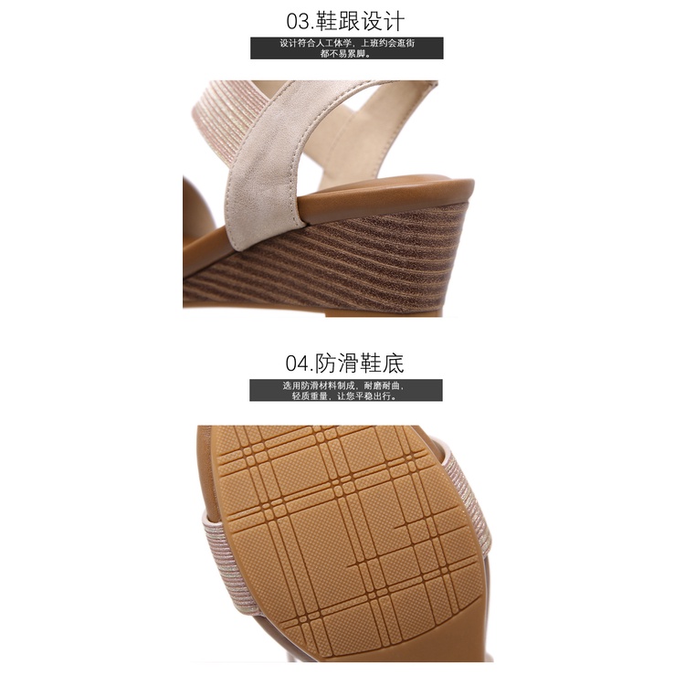 Giày Sandal Đế Xuồng Quyến Rũ Thời Trang Âu Mỹ