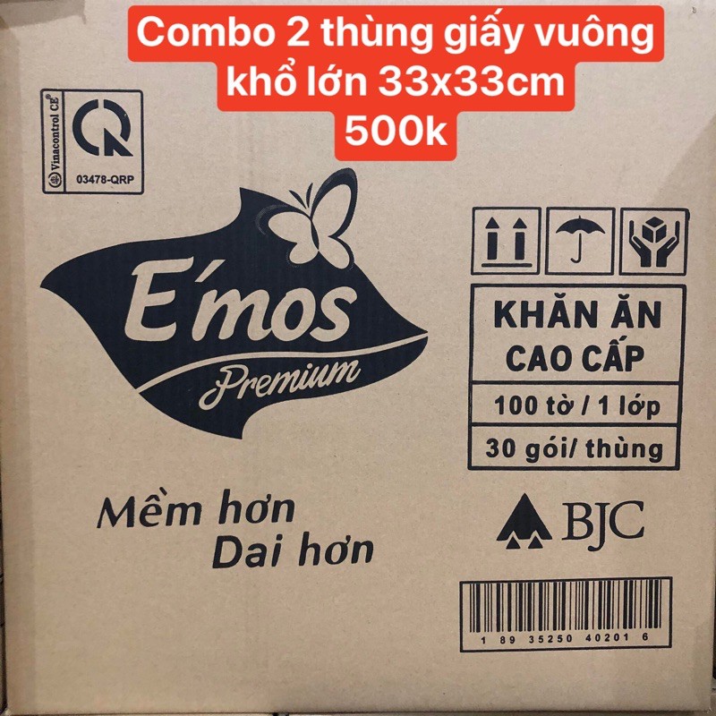 (FREESHIP 70k) 2 thùng 60 bịch giấy Emos 33x33cm