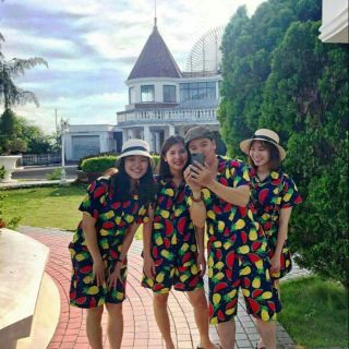 Bộ đồ pizamq hoa quả đi biển. Hình dưa dứa. Loại 1