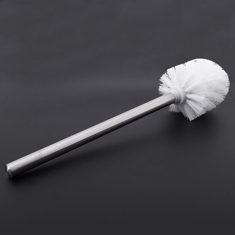 Bàn chải chà bồn cầu bằng thép không gỉ màu trắng 8*35cm