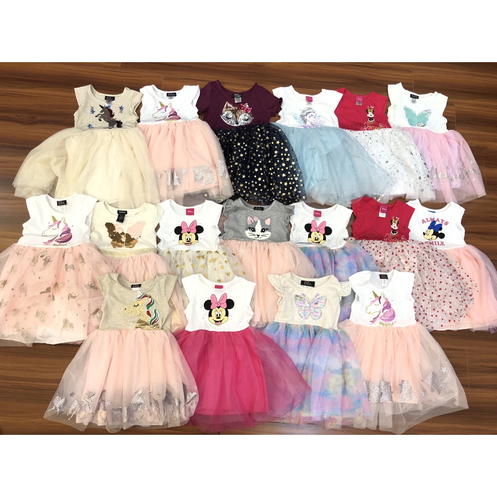 Đầm Thun Phối Ren Xuất Khẩu cho Bé Gái từ 16kg đến 22kg