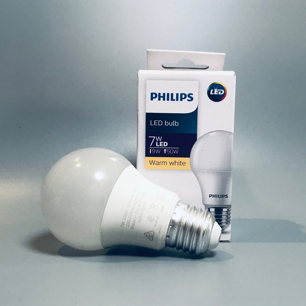 Bóng đèn LED Bulb đui E27 Philips HV 1PF/20 GMGC công suất 7W ánh sáng vàng 3000K tuổi thọ 6000K quang thông 480lm