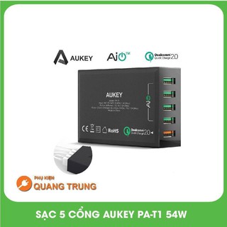 Sạc nhanh 5 cổng aukey 2.0 pa-t1- 54w cực khỏe