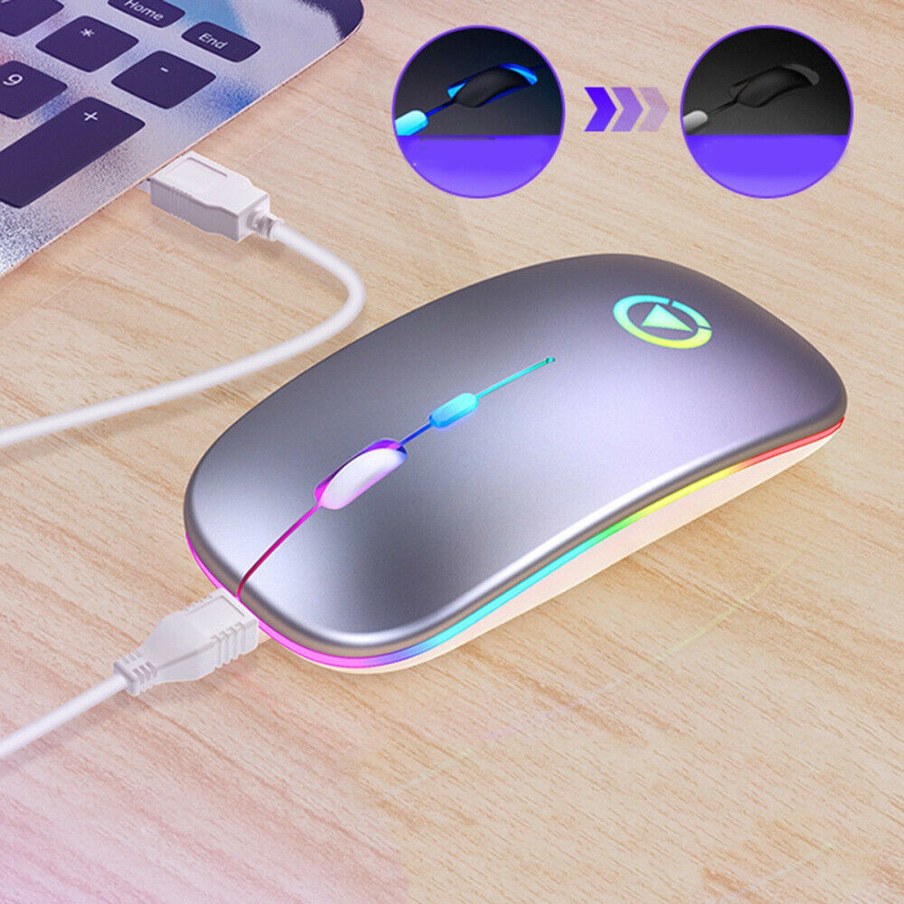 Chuột không dây Bluetooth sạc pin SIDOTECH M1S không tiếng ồn / LED RGB / Laptop macbook PC Tivi [TẶNG KÈM 2 PIN AA] Chuột Quang Chơi Game Không Dây Có Đèn Led Cho Laptop/ Pc Chuột Quang Không Dây 2.4ghz Cho Laptop / Pc BEST