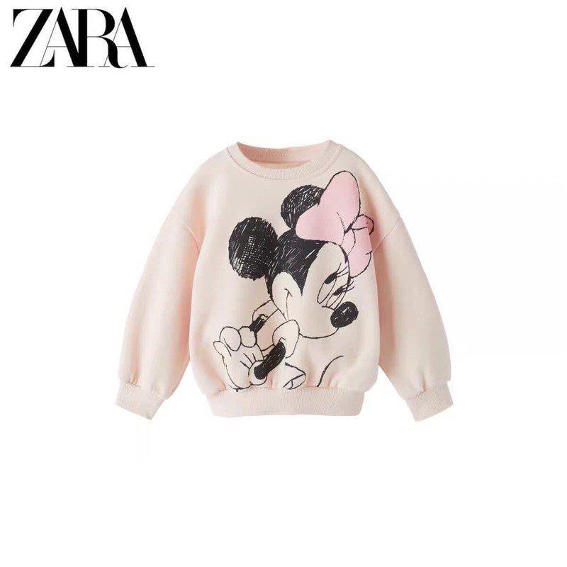 Set áo nỉ be mickey quần hồng kid