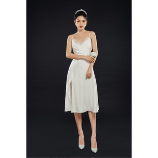 Đầm xòe 2 dây phối ren - 20Again