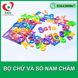 Bộ chữ cái và số có nam châm Sato cho bé học chữ