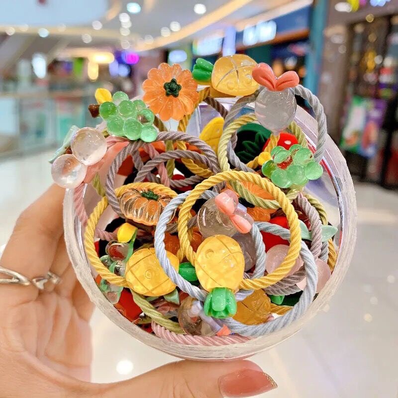 Dây buộc tóc co giãn nhiều màu sắc cho bé gái