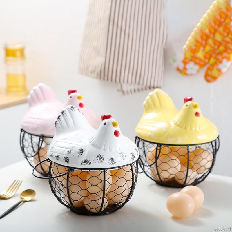 Rổ Sắt Đựng Trứng / Trái Cây Kích Thước 19cm X 22cm Tiện Dụng Cho Nhà Bếp