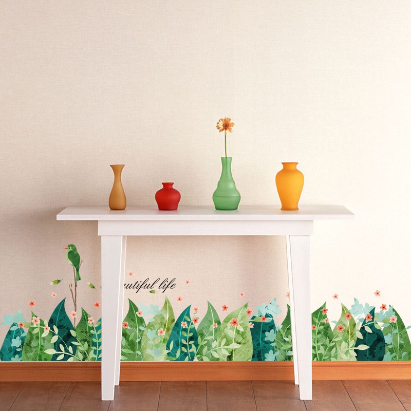 Decal dán tường - Giấy dán tường - Hàng rào cây - decal chân tường - XH7221 | BigBuy360 - bigbuy360.vn