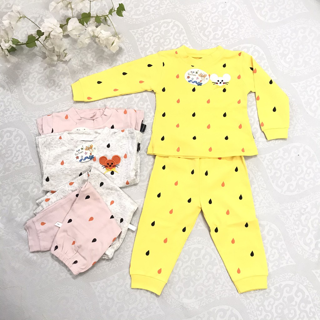 Bộ quần áo thu đông dài tay cổ 3 phân cho bé gái chất cực đẹp - Bắp Bơ Kids