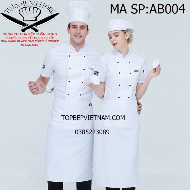 áo đầu bếp ngắn tay sau lưng lót lưới thoáng mát ab04 | BigBuy360 - bigbuy360.vn