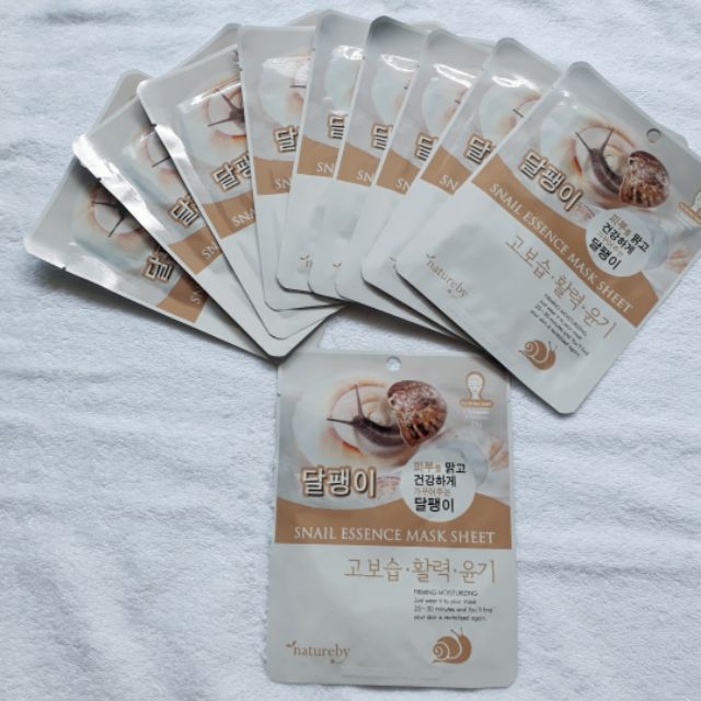 MẶT NẠ ỐC SÊN - NATUREBY SNAIL ESSENCE MASK SHEET