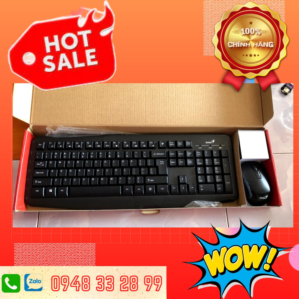 Bộ Phím Chuột GENIUS Không Dây USB-Wireless
