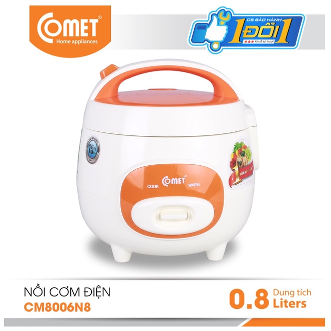Nồi cơm điện mini nắp gài COMET 0.8lit CM8006