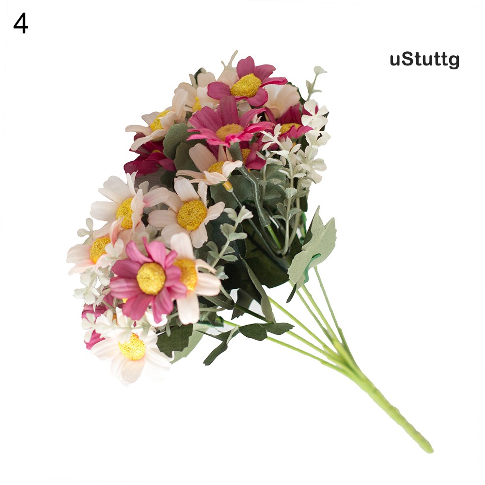 /U 1 Bouquet Artificial Coreopsis Plastic Fake Flower Home Hotel Shop Decoration