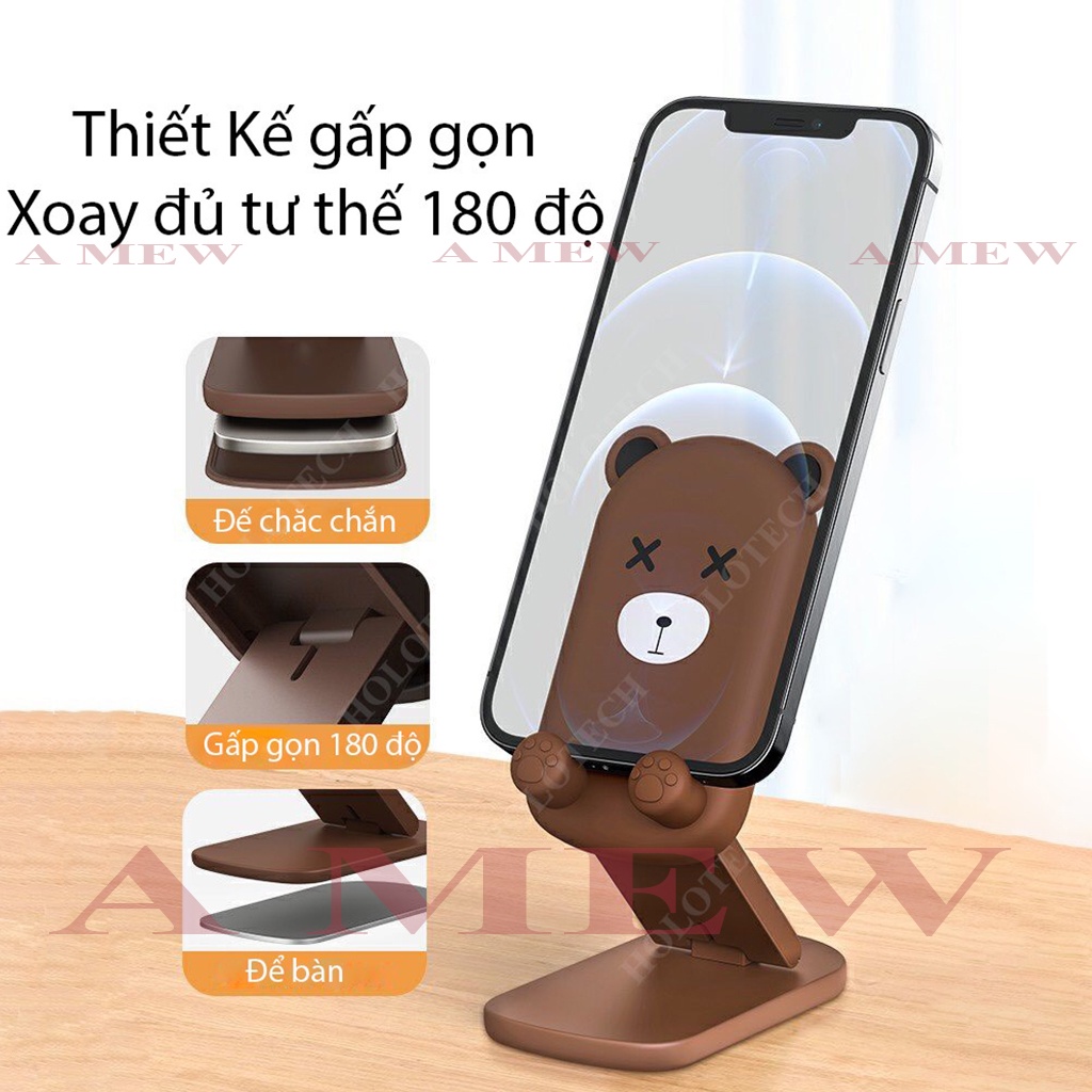 Giá Để Điện Thoại Để Bàn Hình Thú Cute- Kệ Đỡ Ipad Đa Năng Chắc Chắn Tùy Chỉnh Cao Thấp