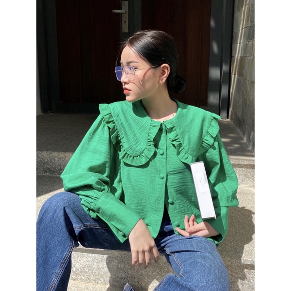 SAP-Áo sơ mi cổ sen nút bọc | BigBuy360 - bigbuy360.vn