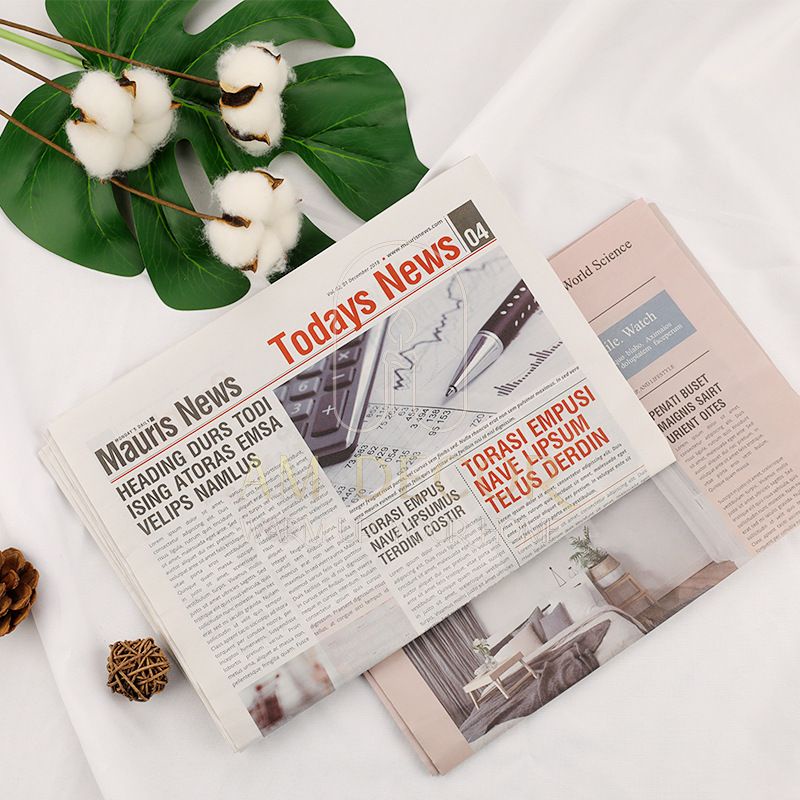 Tờ báo tiếng Anh đạo cụ chụp ảnh, giấy gói phong cách retro decor trang trí sang trọng - AM Decor