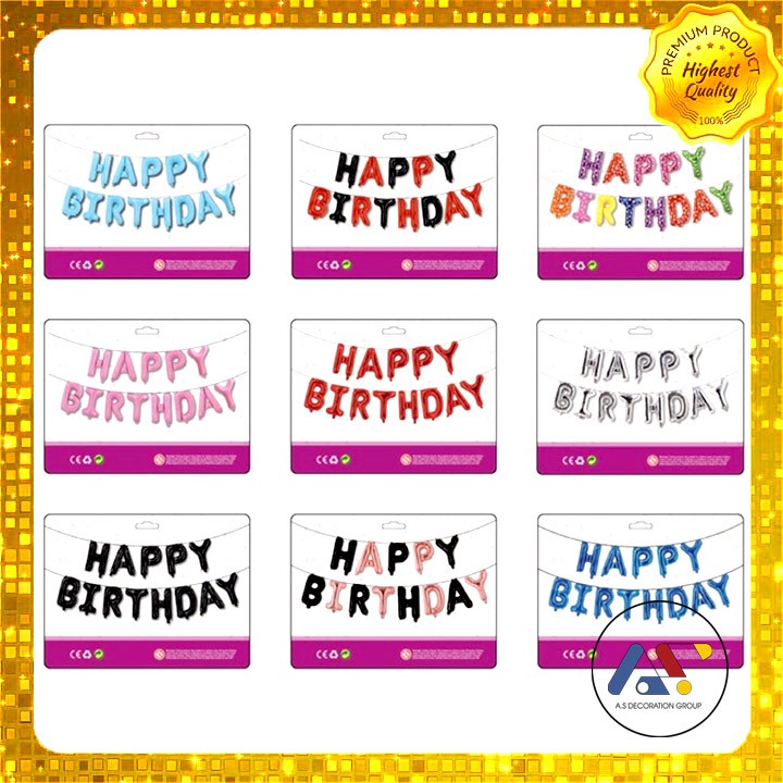 Bóng chữ happy birthday nhiều màu